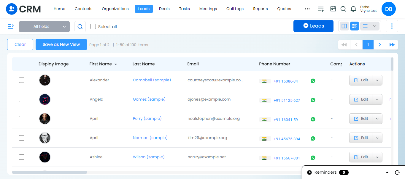 Sorting fields in CRM